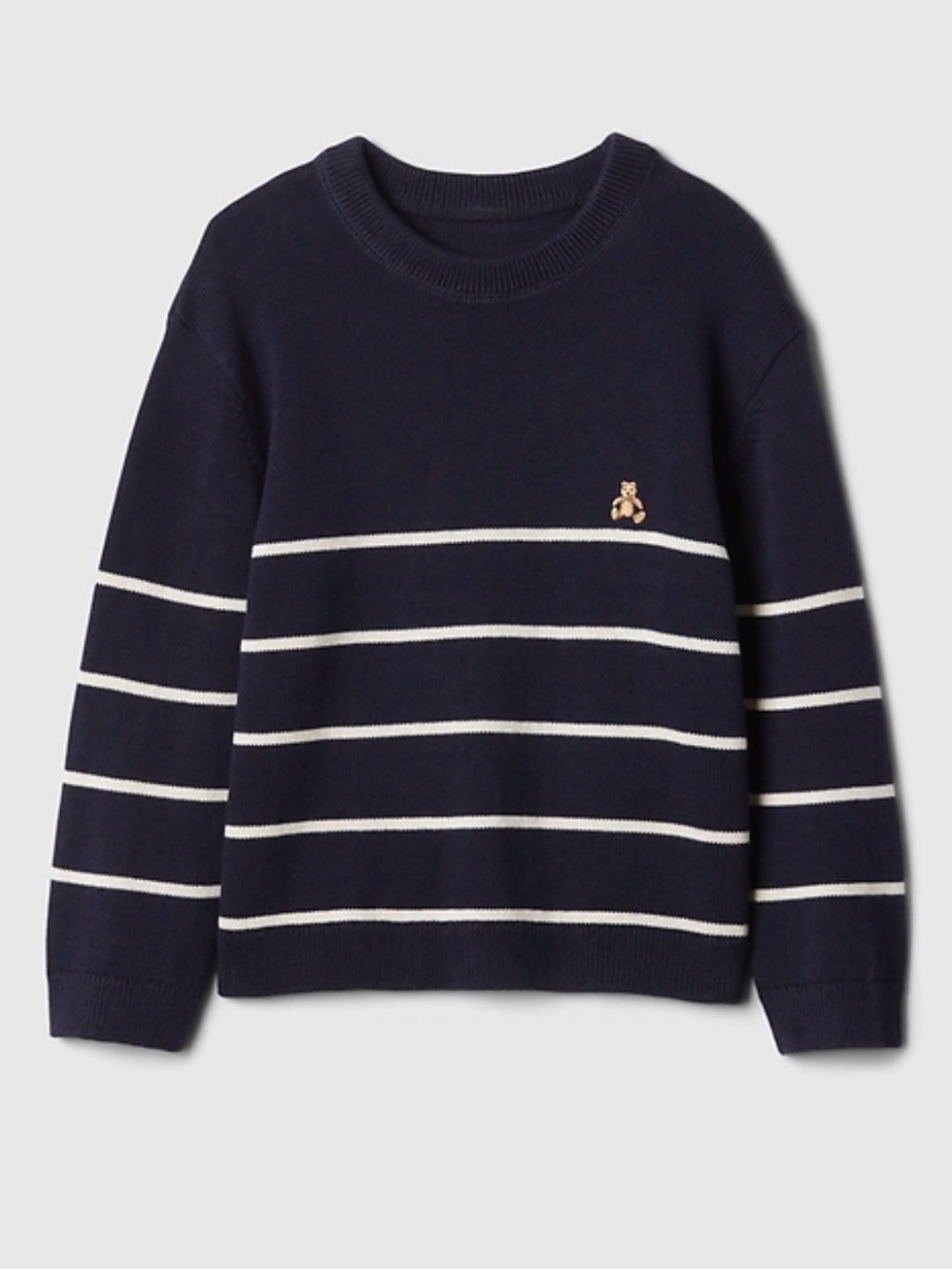 Baby Gap Relaxed Crewneck Striped Sweater, Navy and White,Size 2 Years